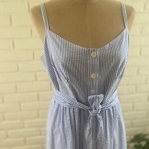 Blue and white stripe sundress